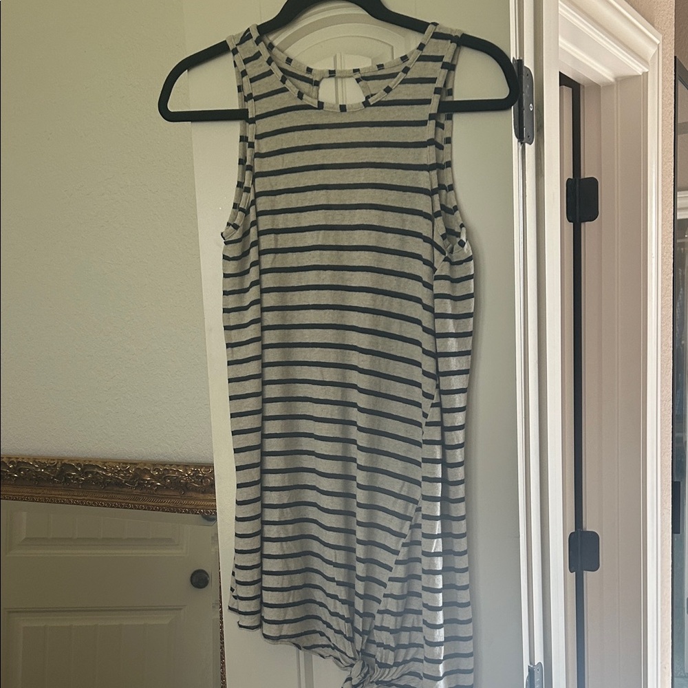 BECCA Striped Tie-Hem Cover-Up